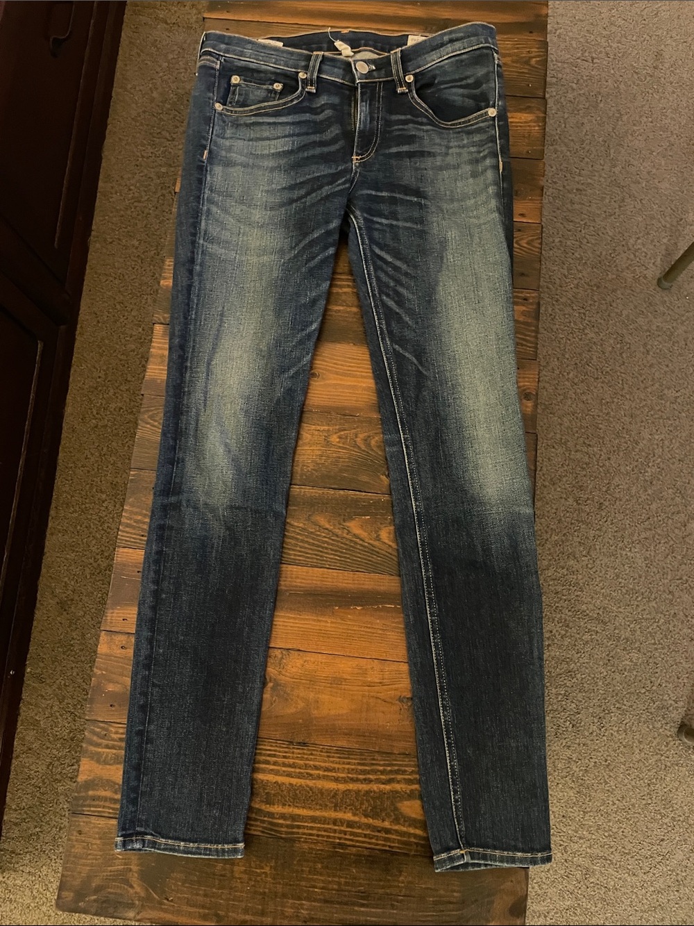 rag & bone Women's Skinny Jeans in Dark Blue Wash